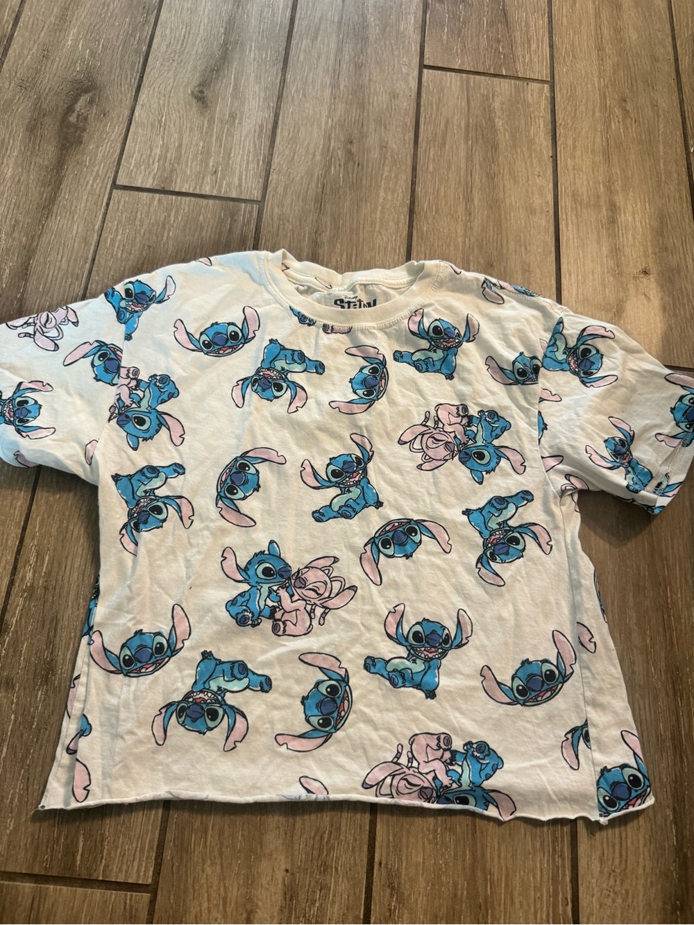 Disney White Kids Stitch & Angel All-Over Graphic Tee